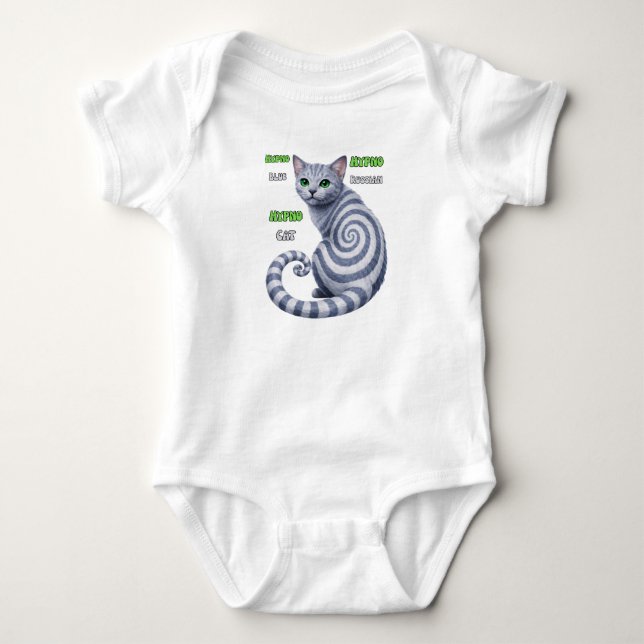 Body Para Bebé Gato Hipno Azul Ruso (Anverso)
