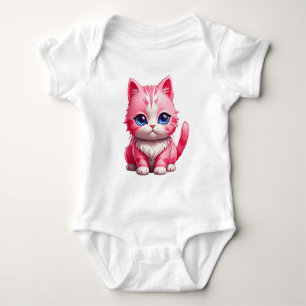 Body Para Bebé Gato Kitty Rosa