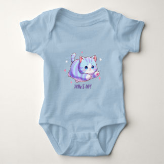 Body Para Bebé Gato Lavanda Volador Kawaii Adorable
