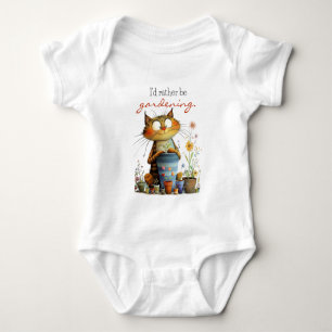 Body Para Bebé Gato lindo caprichoso "Mejor estar jardinando"