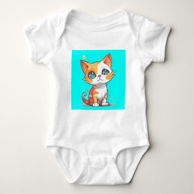 Body Para Bebé Gato marrón adorable (Anverso)