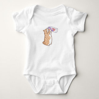 Body Para Bebé Gato Naranja Bebe Leche