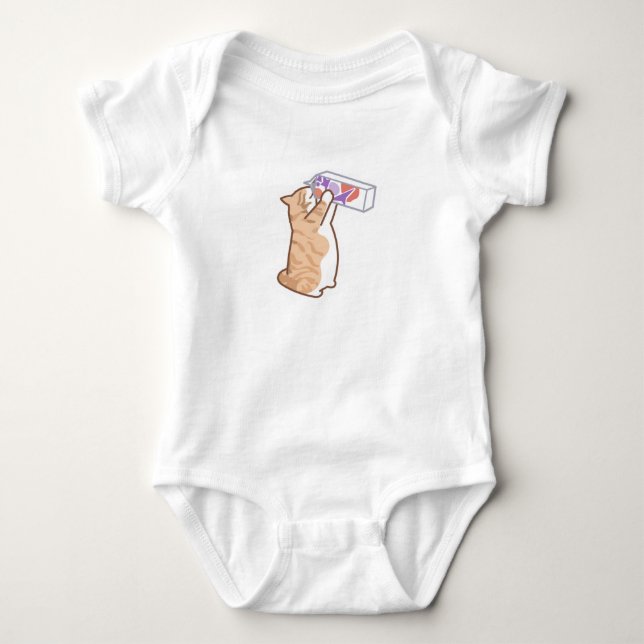 Body Para Bebé Gato Naranja Bebe Leche  (Anverso)
