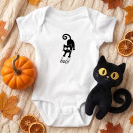 Body Para Bebé Gato negro Halloween Boo