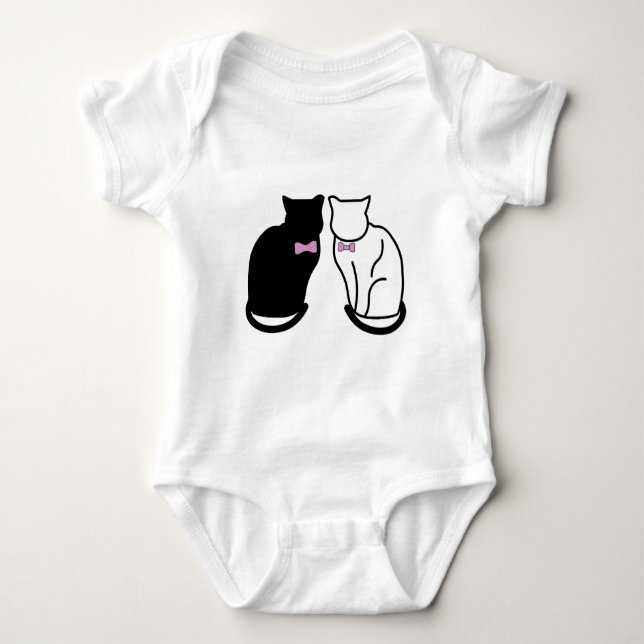 Body Para Bebé Gato negro y blanco (Anverso)
