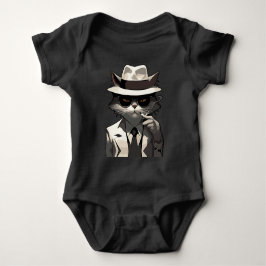 Body Para Bebé Gato Noir Genial: Felino Suave y Misterioso