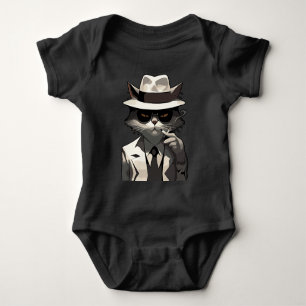 Body Para Bebé Gato Noir Genial: Felino Suave y Misterioso