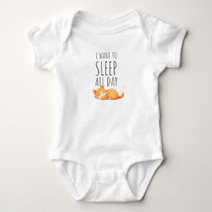 Body Para Bebé Gato pequeño muy perezoso