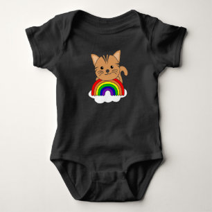 Body Para Bebé Gato Purpurina arcoiris Kawaii gatos coloridos