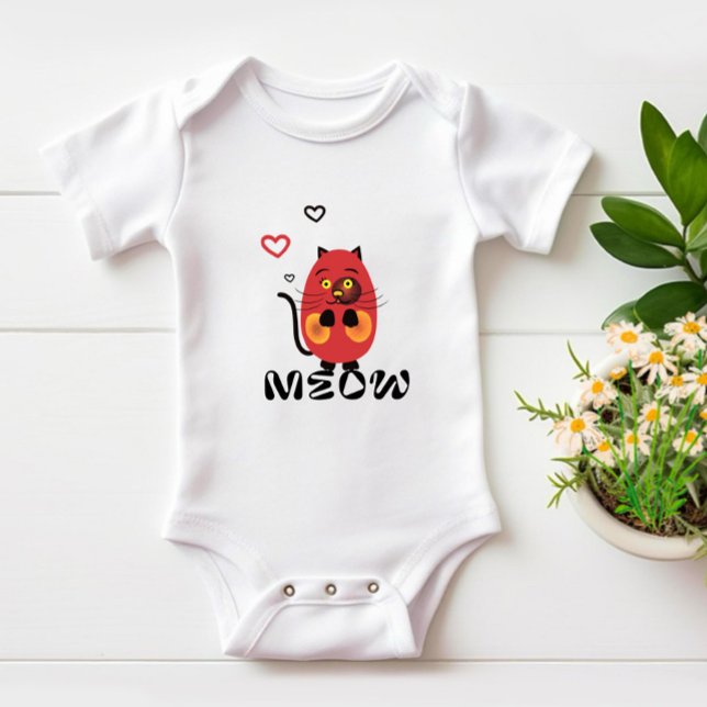 Body Para Bebé Gato rojo lindo (Subido por el creador)