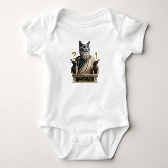 Body Para Bebé Gato Socrates Azul Ruso (Anverso)