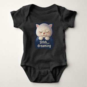 Body Para Bebé Gato soñador Shhh: Pegatina de Bao Bao para una ca