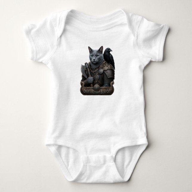 Body Para Bebé Gato Veterano Russian Blue Odin (Anverso)
