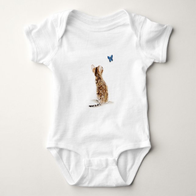 Body Para Bebé Gato y mariposa de Bengala (Anverso)
