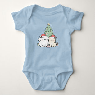 Body Para Bebé Gato y Perro de Navidad Kawaii Lindo Fiesta Navide