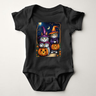Body Para Bebé Gatos como Brujas Lindo Halloween