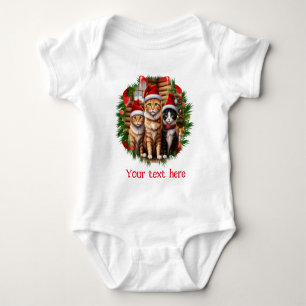 Body Para Bebé Gatos de Navidad