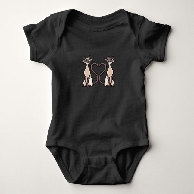 Body Para Bebé Gatos Lindos Con Corazón Encantador (Anverso)