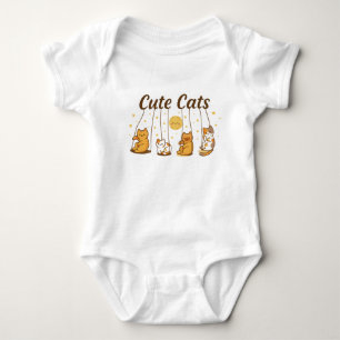 Body Para Bebé gatos lindos en la camiseta de bebé swing