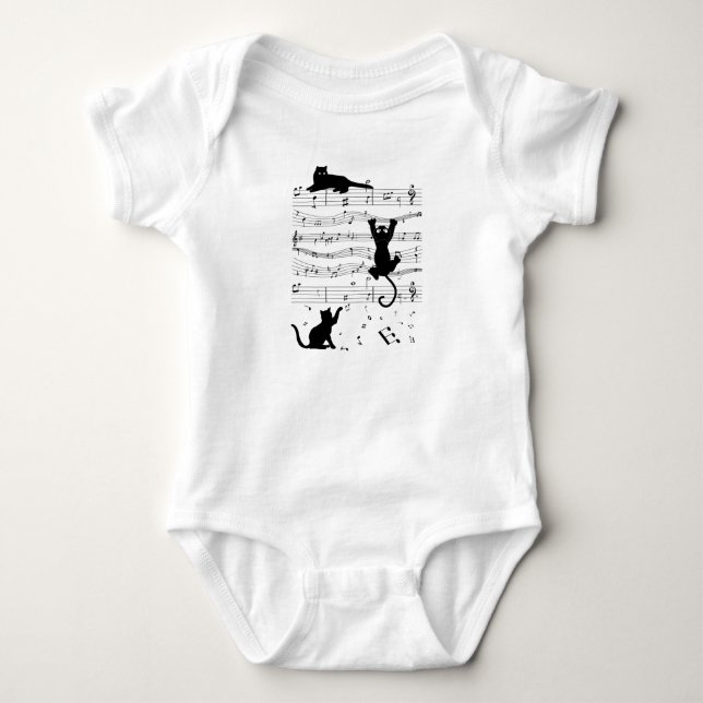 Body Para Bebé Gatos musicales cuelgan un regalo gracioso para un (Anverso)