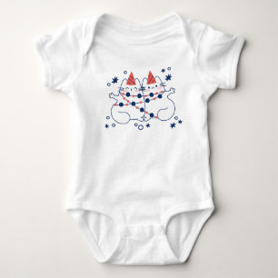 Body Para Bebé Gatos navidades envueltos en luces