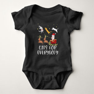 Body Para Bebé Gatos para todos Navidad Gato Divertido Xmas Mujer