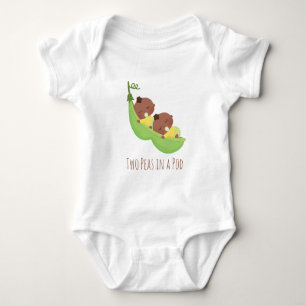 Body Para Bebé Gemelos Afroamericanos Lindos en Camiseta de Bebé