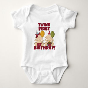 Body Para Bebé Gemelos, primera camiseta de cumpleaños y regalos