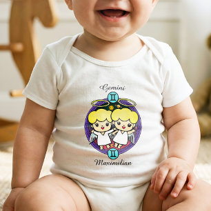 Body Para Bebé Gemini Rótulo Zodiaco Astrología Personalizado Hor