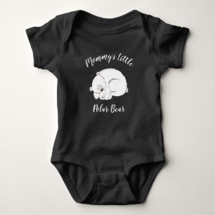 Body Para Bebé Género gris intenso de oso polar Baby Shower neutr