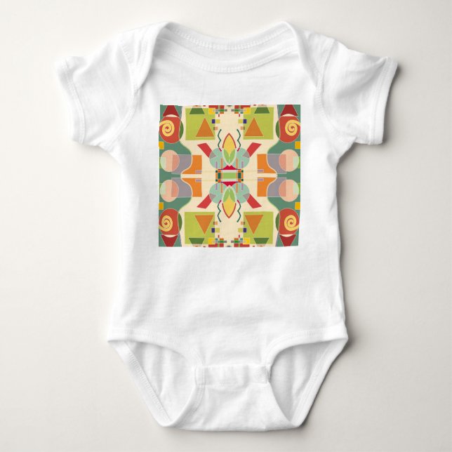 Body Para Bebé Geométrico artístico: patrón colorido sin foco (Anverso)