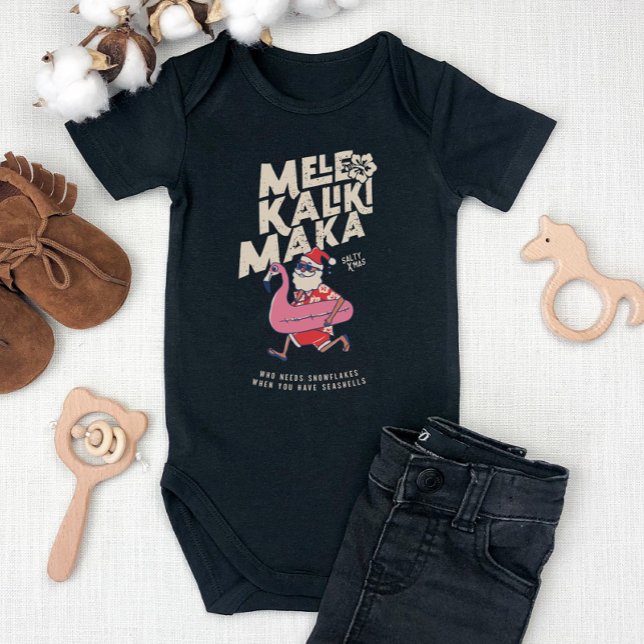 Body Para Bebé Getaway B Navidades de Mele Kalikimaka Santa Flami (Mele Kalikimaka Santa Flamingo Christmas Getaway B Baby Bodysuit)