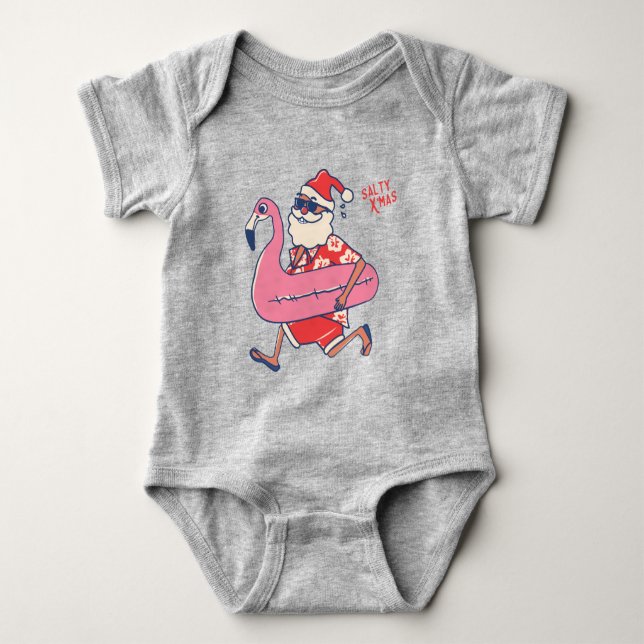 Body Para Bebé Getaways Navidades de Mele Kalikimaka Santa Flamin (Anverso)