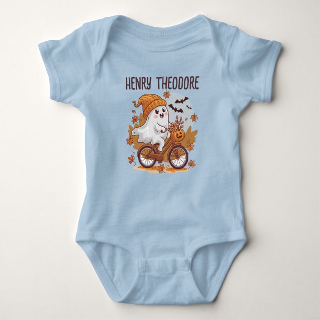 Body Para Bebé Ghostly Rider Babysuit 👻 Personalizable Ghost Rom (Anverso)