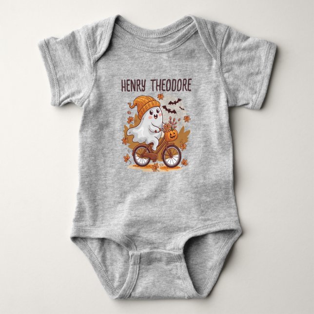 Body Para Bebé Ghostly Rider Babysuit 👻 Personalizable Ghost Rom (Anverso)