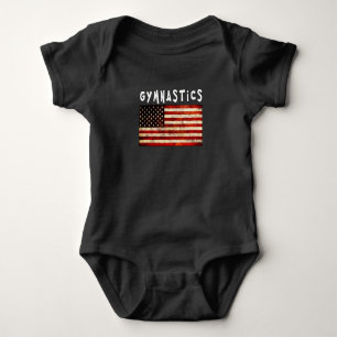 Body Para Bebé Gimnasia Grunge Americana Bandera USA