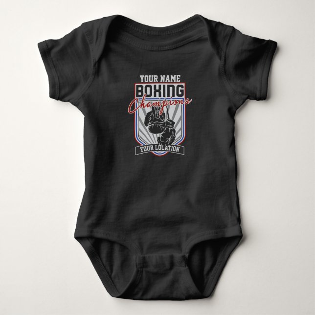 Body Para Bebé Gimnasio de boxeo y boxeo personalizado (Anverso)