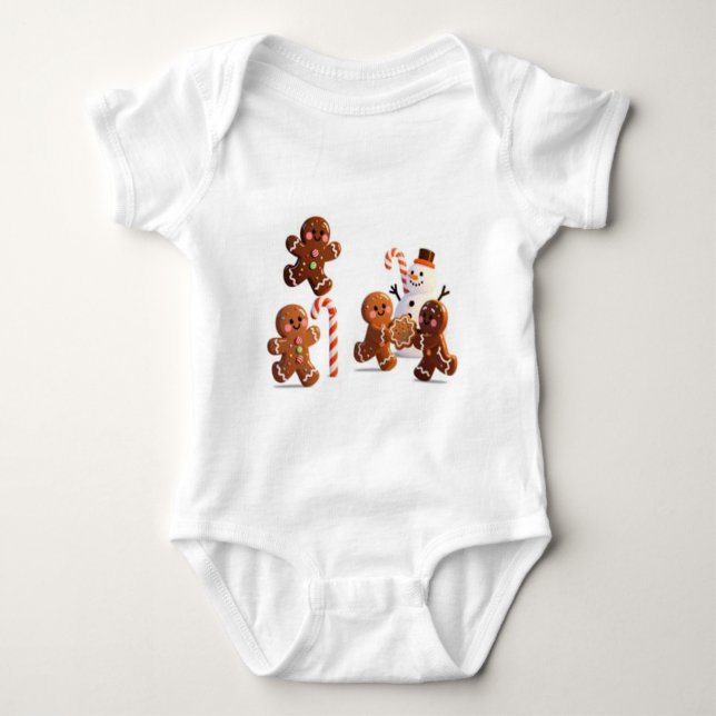 Body Para Bebé Gingerbread Snowman Baby Bodysuit (Anverso)