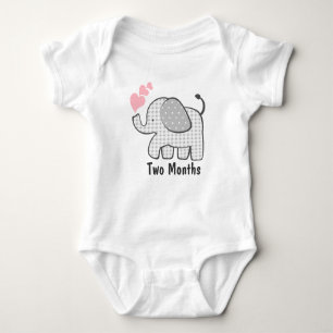 Body Para Bebé Gingham Elephant Dos Meses