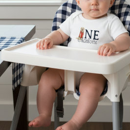 Body Para Bebé Gingham Wild One Golden Retriever 1º cumpleaños