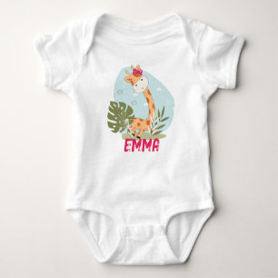 Body Para Bebé Girafa de bebé color agua, animales de Safari