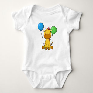 Body Para Bebé Girafa en cumpleaños con globos