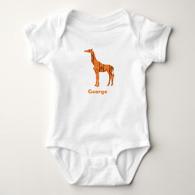 Body Para Bebé Girafa marrón personalizada (Anverso)