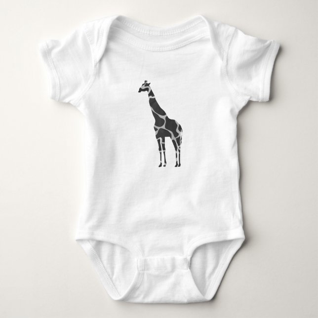 Body Para Bebé Giraffe Black and Grey Silhoutte (Anverso)