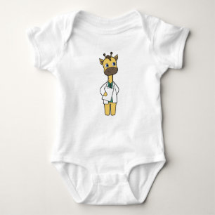 Body Para Bebé Giraffe como Médica con Notepad