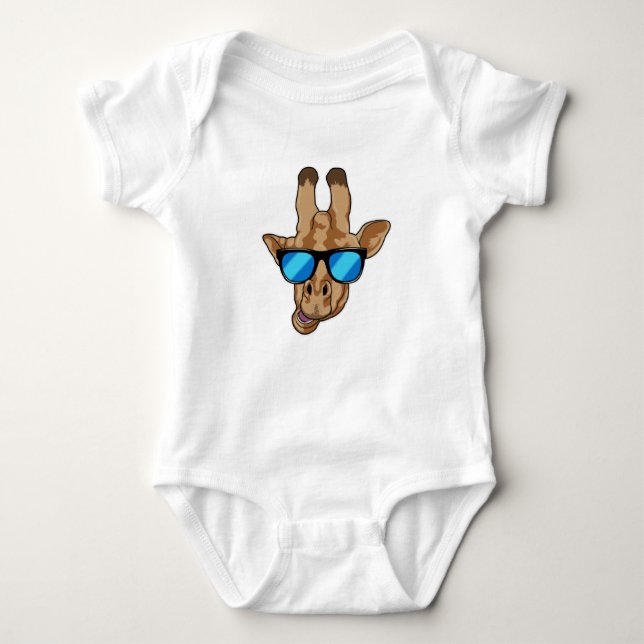 Body Para Bebé Giraffe con gafas de sol (Anverso)