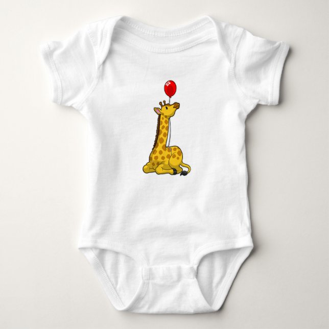 Body Para Bebé Giraffe con globo (Anverso)