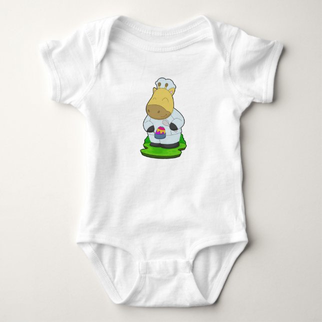 Body Para Bebé Giraffe Easter Cook (Anverso)