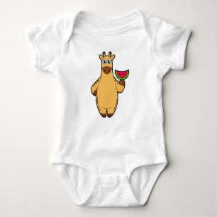 Body Para Bebé Giraffe en comer con sandía