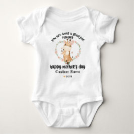 Body Para Bebé Giraffe Feliz Día de la Madre con nombre